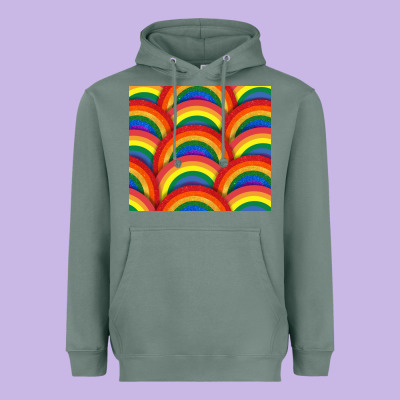 Pride Rainbow Glitter Tumbler Heavyweight Hoodie Designed By Fadigitalartstudio
