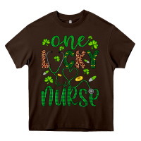 Chocolate Brown Leopard Glitter One Lucky Nurse Heavy Core Tee - Artiststas