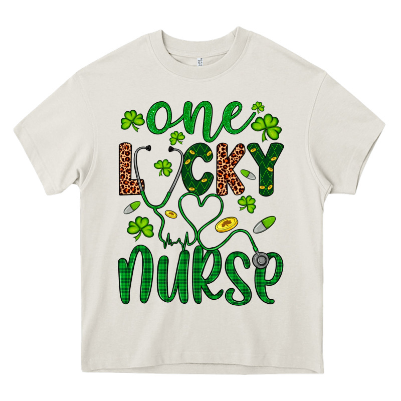 Leopard Glitter One Lucky Nurse Heavy Core Tee by Artiststas | Teevron