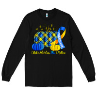 Black october we wear blue and yellow with pumpkins Long Sleeve Tee - Artiststas