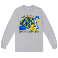 Moon Dust october we wear blue and yellow with pumpkins Long Sleeve Tee - Artiststas