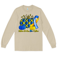 Mushroom october we wear blue and yellow with pumpkins Long Sleeve Tee - Artiststas