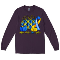 Plum october we wear blue and yellow with pumpkins Long Sleeve Tee - Artiststas