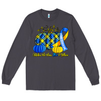 Smoke october we wear blue and yellow with pumpkins Long Sleeve Tee - Artiststas
