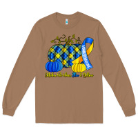 Toasted Coconut october we wear blue and yellow with pumpkins Long Sleeve Tee - Artiststas