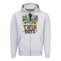 Heather Grey mom of twin boys mother's day Zipper Hoodie - CowGirlArtShop