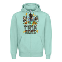 Seafoam mom of twin boys mother's day Zipper Hoodie - CowGirlArtShop