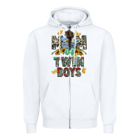 White mom of twin boys mother's day Zipper Hoodie - CowGirlArtShop