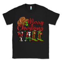 Black Merry Christmas Y'all Cowboy Classic Tee - MaliasSmallBusiness