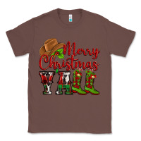 Chestnut Merry Christmas Y'all Cowboy Classic Tee - MaliasSmallBusiness