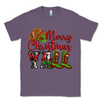 Lavender Merry Christmas Y'all Cowboy Classic Tee - MaliasSmallBusiness