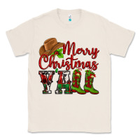Natural Merry Christmas Y'all Cowboy Classic Tee - MaliasSmallBusiness