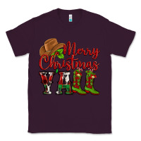 Plum Merry Christmas Y'all Cowboy Classic Tee - MaliasSmallBusiness