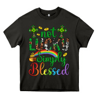 Asphalt Western St. Patrick's Day Cross Not Lucky Simply Blessed Heavy Core Tee - Artiststas