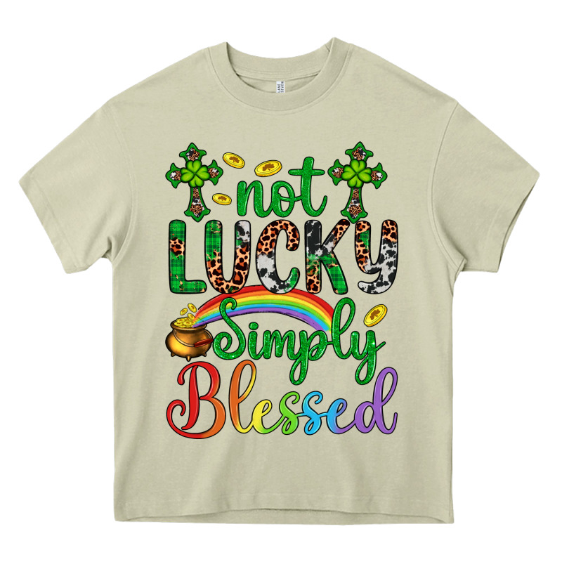 Western St. Patrick's Day Cross Not Lucky Simply Blessed Heavy Core Tee by Artiststas | Teevron