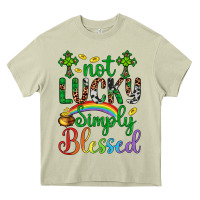 Mossy Western St. Patrick's Day Cross Not Lucky Simply Blessed Heavy Core Tee - Artiststas