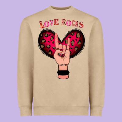 Love Rocks Heavyweight Sweatshirt Designed By Bettercallsaul