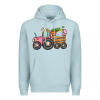 Blue Mist Easter bunny tractor Premium Hoodie - CowGirlArtShop