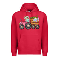 Cardinal Easter bunny tractor Premium Hoodie - CowGirlArtShop