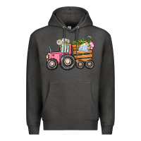 Charcoal Heather Easter bunny tractor Premium Hoodie - CowGirlArtShop