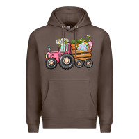 Coffee Easter bunny tractor Premium Hoodie - CowGirlArtShop