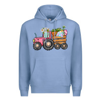 Colony Blue Easter bunny tractor Premium Hoodie - CowGirlArtShop