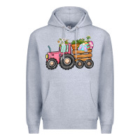 Heather Grey Easter bunny tractor Premium Hoodie - CowGirlArtShop