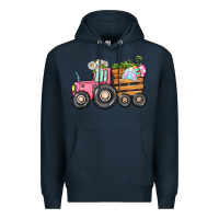Navy Easter bunny tractor Premium Hoodie - CowGirlArtShop