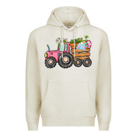 Oatmeal Heather Easter bunny tractor Premium Hoodie - CowGirlArtShop