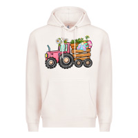 Pale Pink Easter bunny tractor Premium Hoodie - CowGirlArtShop