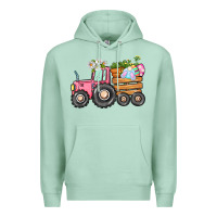 Seafoam Easter bunny tractor Premium Hoodie - CowGirlArtShop