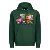 Sports Green Easter bunny tractor Premium Hoodie - CowGirlArtShop