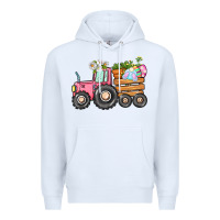 White Easter bunny tractor Premium Hoodie - CowGirlArtShop