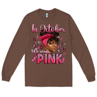 Chestnut in october we wear pink with afro woman Long Sleeve Tee - Artiststas