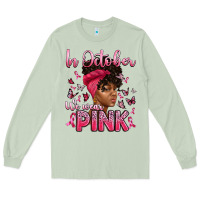 Matcha in october we wear pink with afro woman Long Sleeve Tee - Artiststas