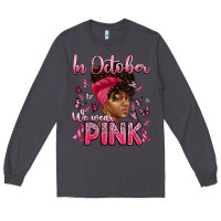 Smoke in october we wear pink with afro woman Long Sleeve Tee - Artiststas
