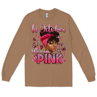 Toasted Coconut in october we wear pink with afro woman Long Sleeve Tee - Artiststas