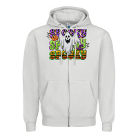 Dove Grey spooky spooky spooky Zipper Hoodie - CowGirlArtShop