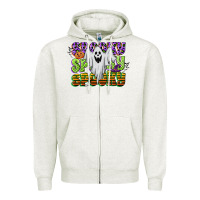Oatmeal Heather spooky spooky spooky Zipper Hoodie - CowGirlArtShop