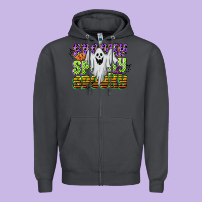 Spooky Spooky Spooky Zipper Hoodie Designed By Cowgirlartshop