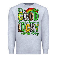 Heather Grey St. Patrick's It's a good day to have a lucky day Premium Sweatshirt - OliviaCreatesArt