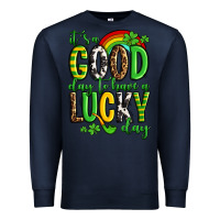 Navy St. Patrick's It's a good day to have a lucky day Premium Sweatshirt - OliviaCreatesArt