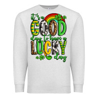 Oatmeal Heather St. Patrick's It's a good day to have a lucky day Premium Sweatshirt - OliviaCreatesArt