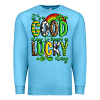 Ocean Blue St. Patrick's It's a good day to have a lucky day Premium Sweatshirt - OliviaCreatesArt