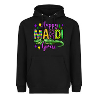 Black happy mardi gras alligator olivia Heavyweight Hoodie - OliviaCreatesArt