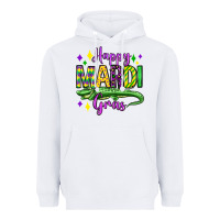 White happy mardi gras alligator olivia Heavyweight Hoodie - OliviaCreatesArt