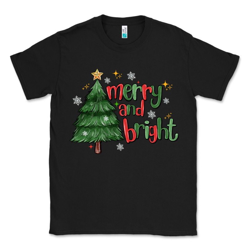 Merry And Bright Classic Tee by MaliasSmallBusiness | Teevron