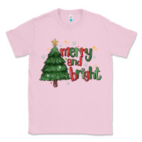 Bubblegum Pink Merry And Bright Classic Tee - MaliasSmallBusiness