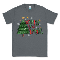 Charcoal Heather Merry And Bright Classic Tee - MaliasSmallBusiness
