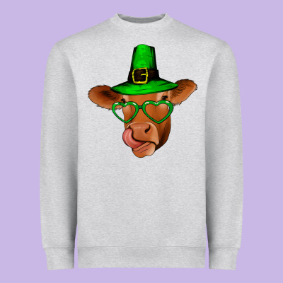 St Patricks Day Cow Heavyweight Sweatshirt Designed By Bettercallsaul